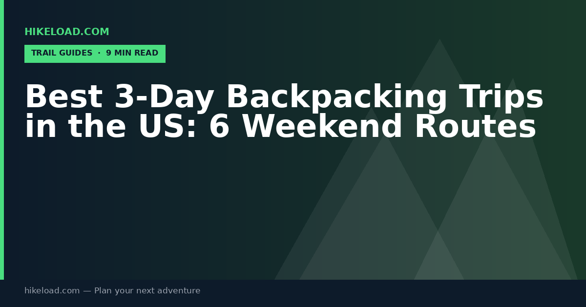 Best 3-Day Backpacking Trips in the US: 6 Weekend Routes