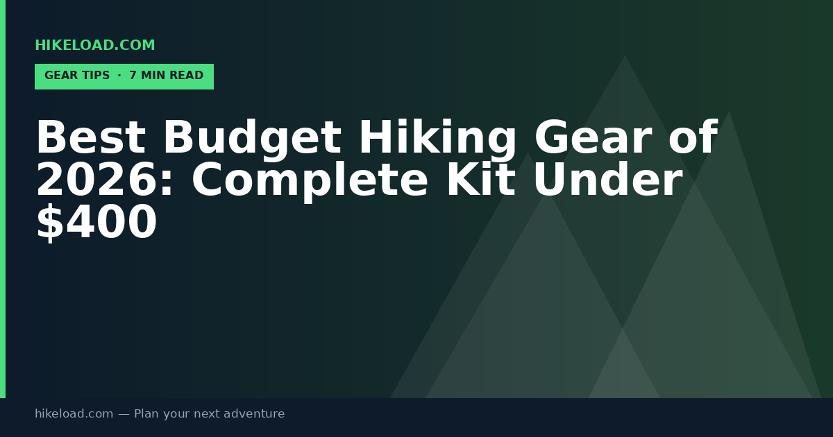 Best Budget Hiking Gear of 2026: Complete Kit Under $400