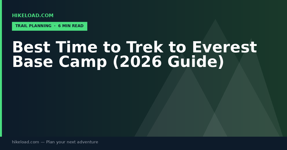 Best Time to Trek to Everest Base Camp (2026 Guide)