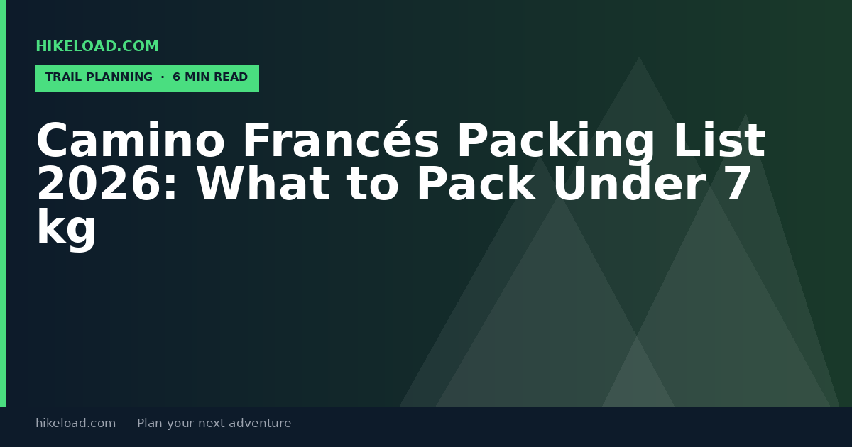 Camino Francés Packing List 2026: What to Pack Under 7 kg