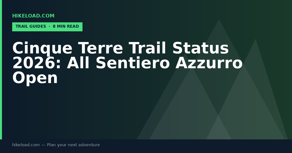 Cinque Terre Trail Status 2026: All Sentiero Azzurro Open