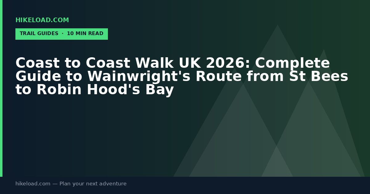 Coast to Coast Walk UK 2026: Complete Guide to Wainwright's Route from St Bees to Robin Hood's Bay