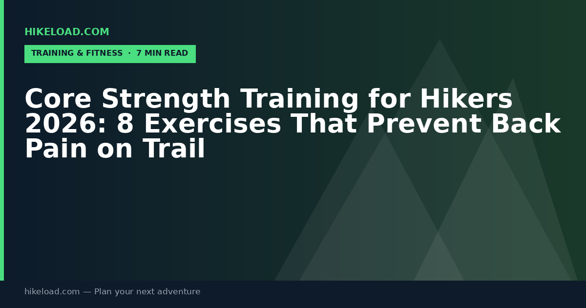 Core Strength Training for Hikers 2026: 8 Exercises That Prevent Back Pain on Trail