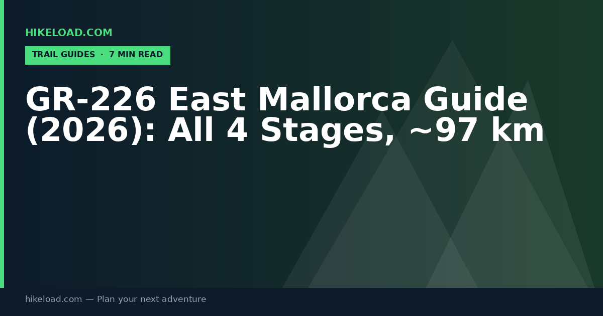 GR-226 East Mallorca Guide (2026): All 4 Stages, ~97 km