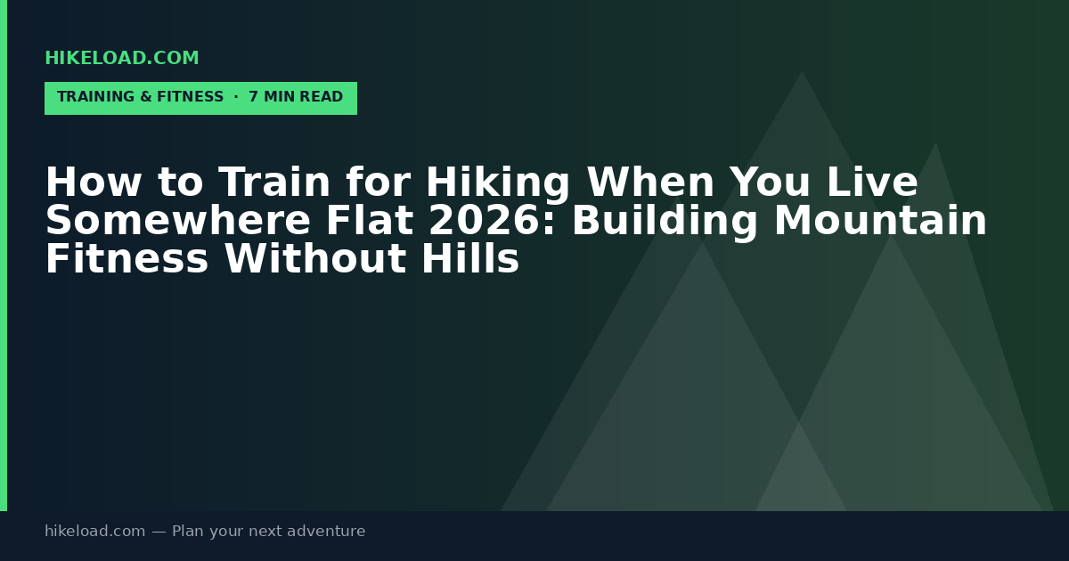 How to Train for Hiking When You Live Somewhere Flat 2026: Building Mountain Fitness Without Hills