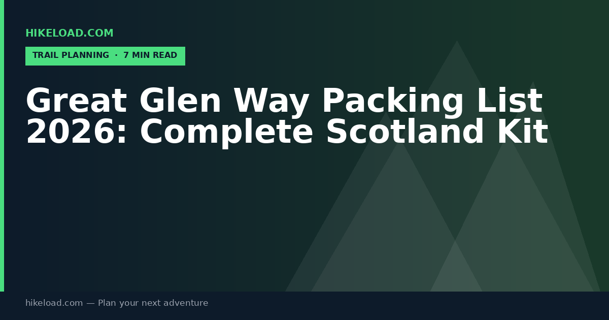 Great Glen Way Packing List 2026: Complete Scotland Kit