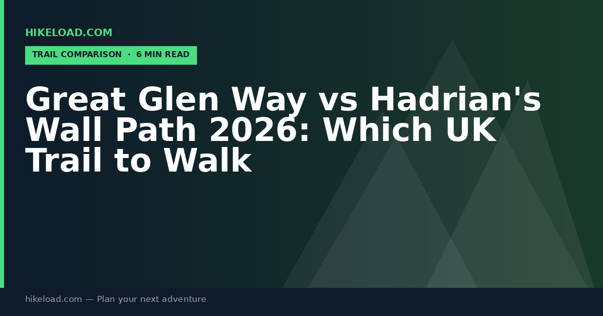Great Glen Way vs Hadrian's Wall Path 2026: Which UK Trail to Walk