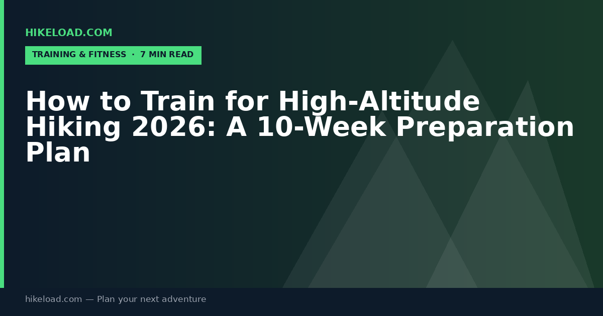 How to Train for High-Altitude Hiking 2026: A 10-Week Preparation Plan