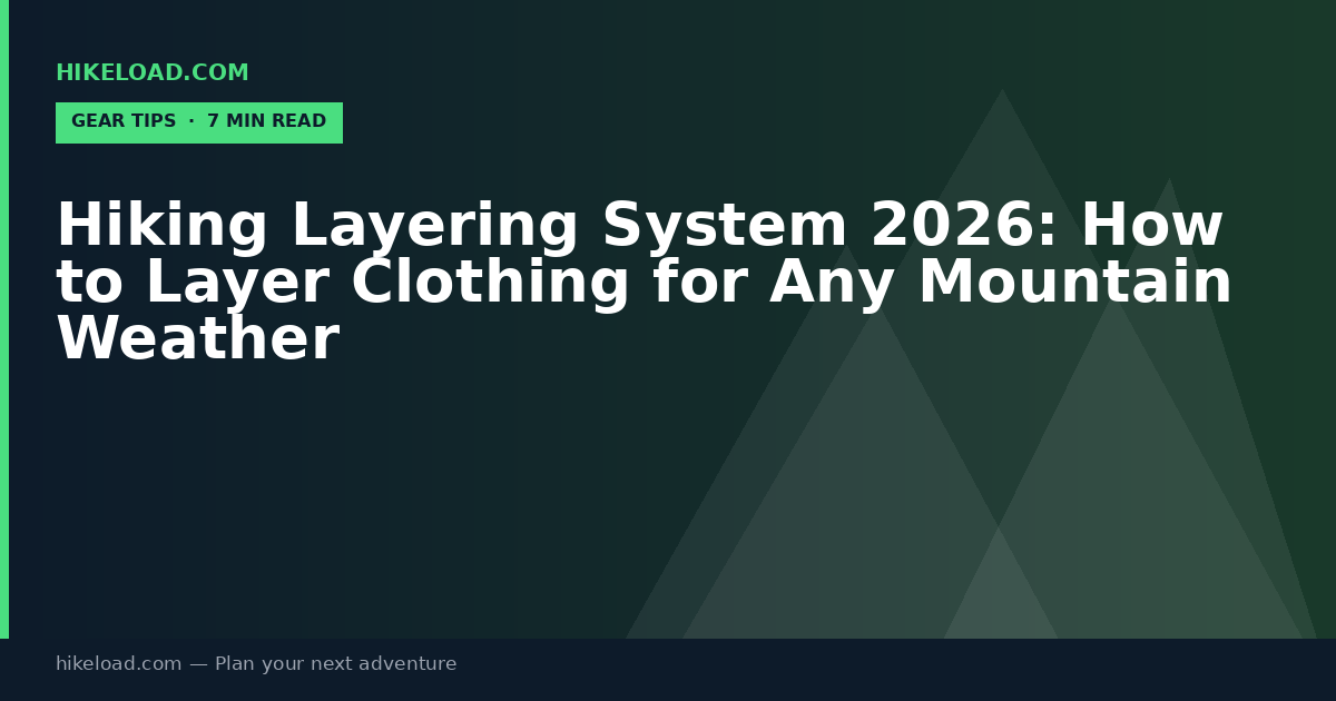 Hiking Layering System 2026: How to Layer Clothing for Any Mountain Weather