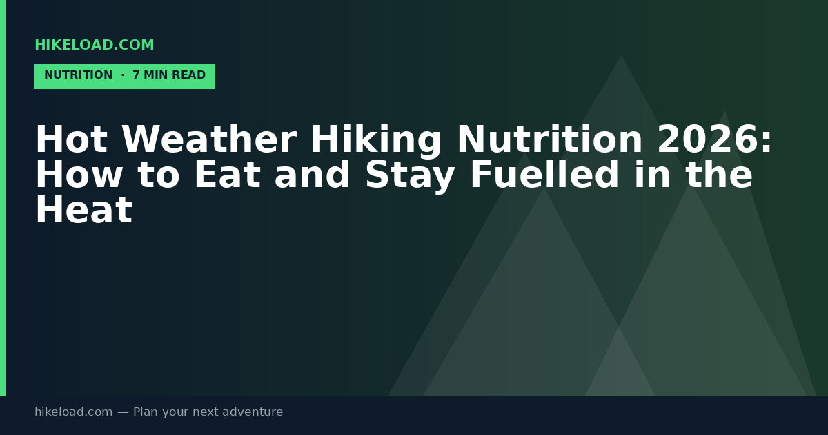 Hot Weather Hiking Nutrition 2026: How to Eat and Stay Fuelled in the Heat