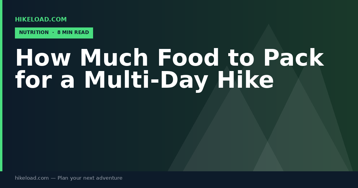 How Much Food to Pack for a Multi-Day Hike