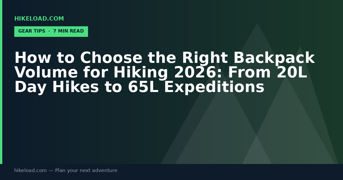 How to Choose the Right Backpack Volume for Hiking 2026: From 20L Day Hikes to 65L Expeditions