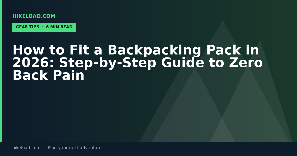 How to Fit a Backpacking Pack in 2026: Step-by-Step Guide to Zero Back Pain