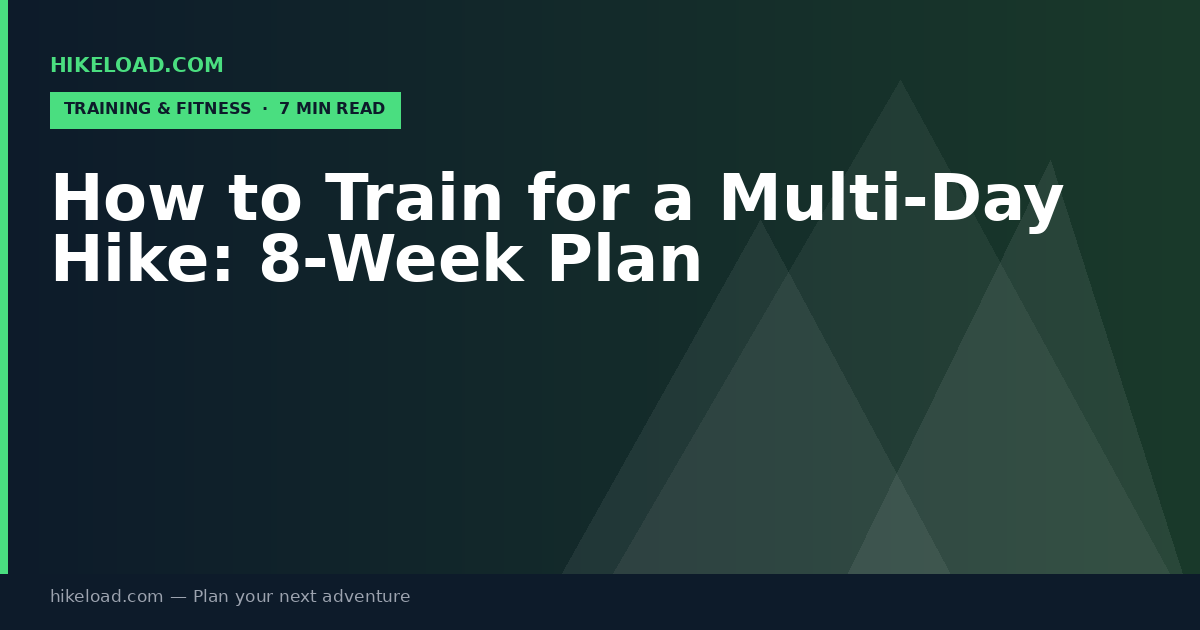 How to Train for a Multi-Day Hike: 8-Week Plan