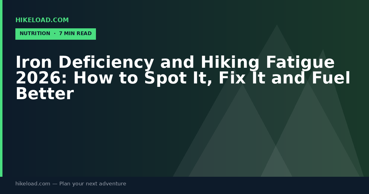 Iron Deficiency and Hiking Fatigue 2026: How to Spot It, Fix It and Fuel Better