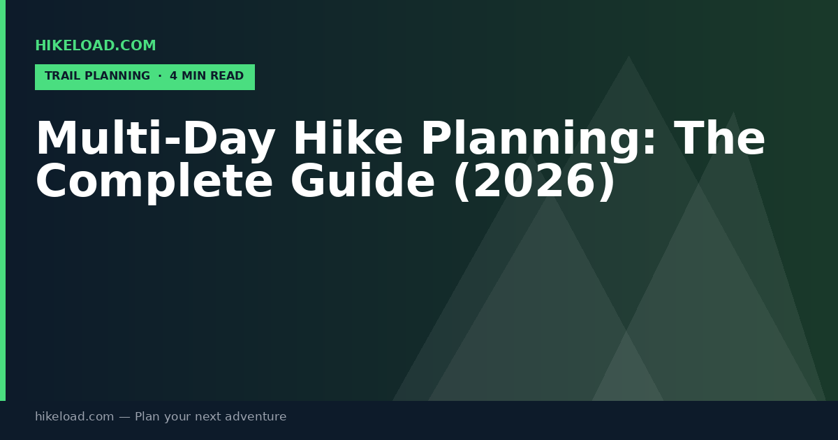 Multi-Day Hike Planning: The Complete Guide (2026)