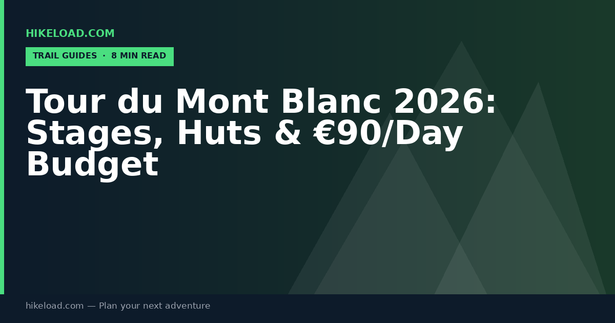 Tour du Mont Blanc 2026: Stages, Huts & €90/Day Budget