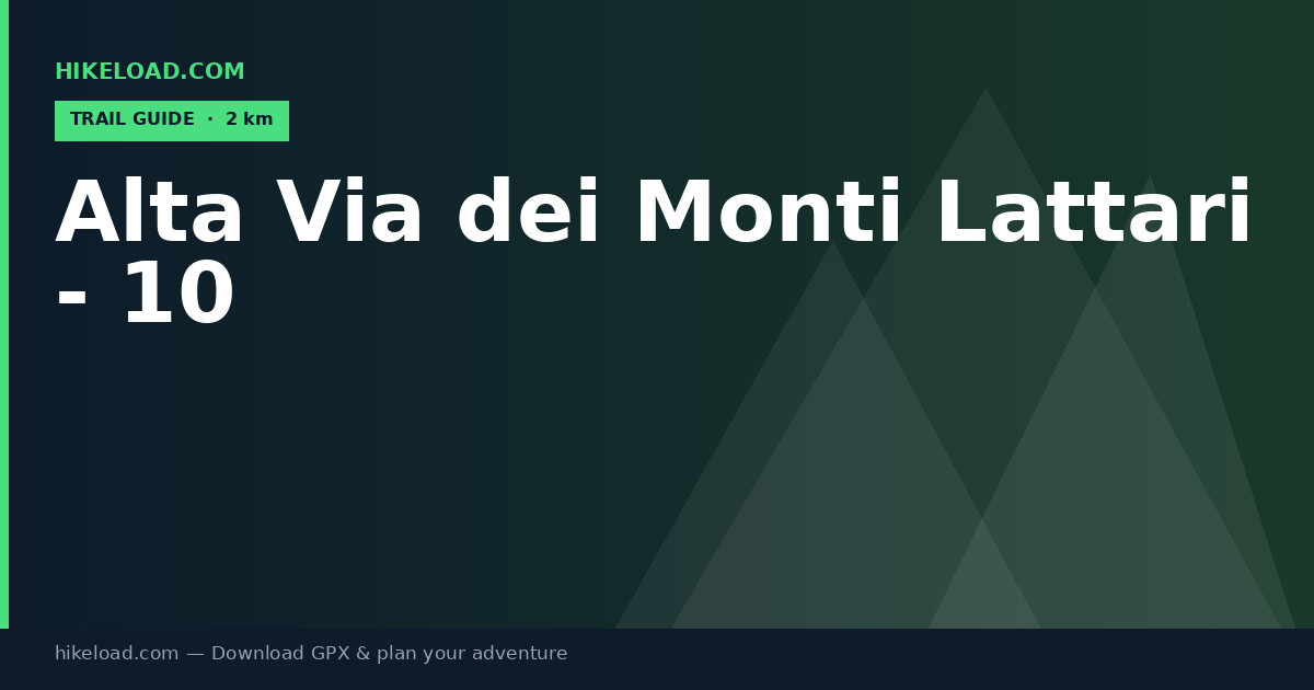 Alta Via dei Monti Lattari - 10 trail guide