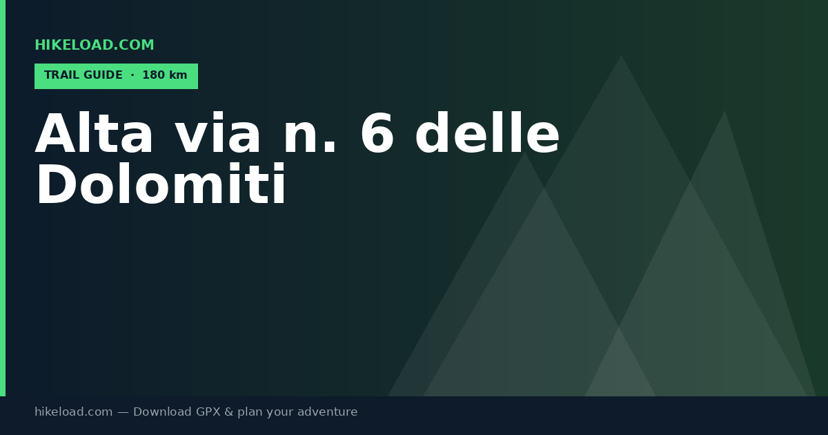 Alta via n. 6 delle Dolomiti trail guide