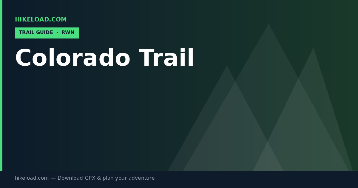Colorado Trail trail guide