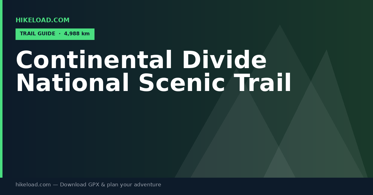 Continental Divide National Scenic Trail trail guide