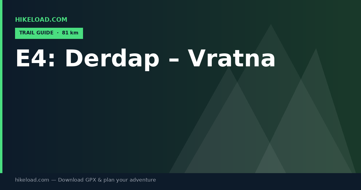 E4: Derdap – Vratna trail guide