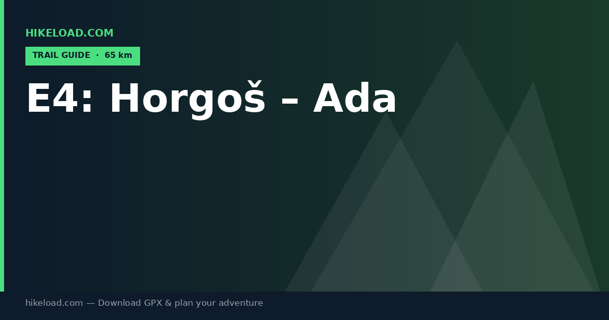 E4: Horgoš – Ada trail guide