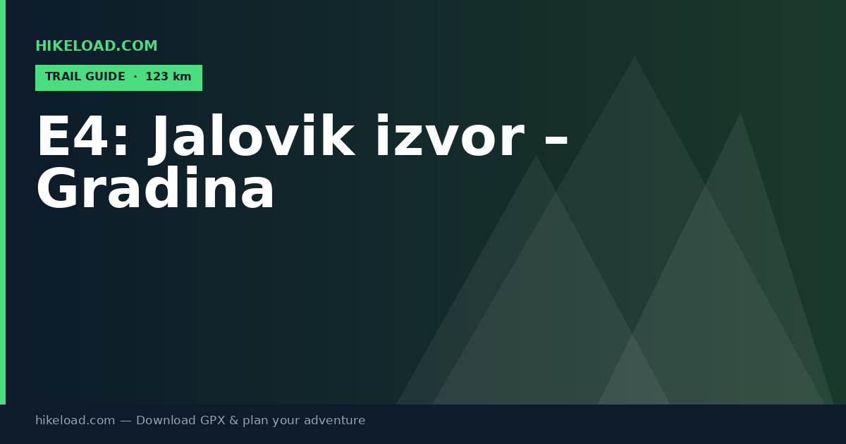 E4: Jalovik izvor – Gradina trail guide
