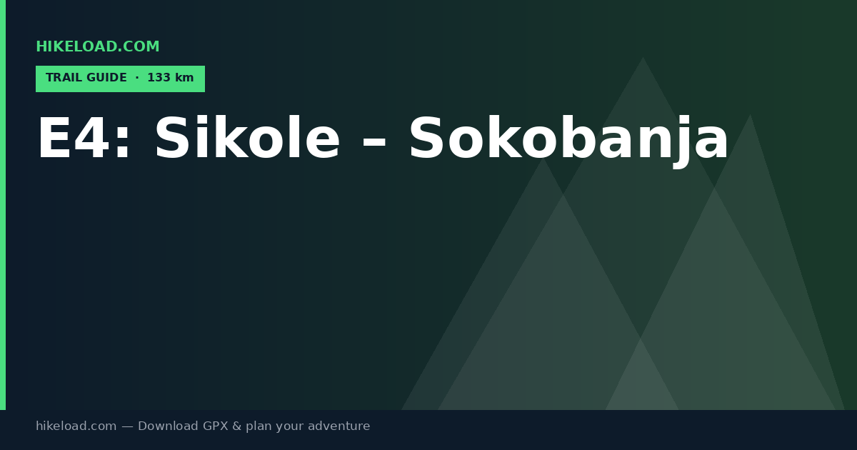 E4: Sikole – Sokobanja trail guide
