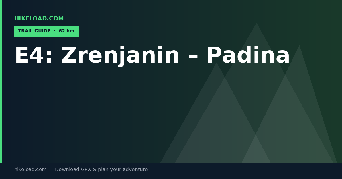 E4: Zrenjanin – Padina trail guide