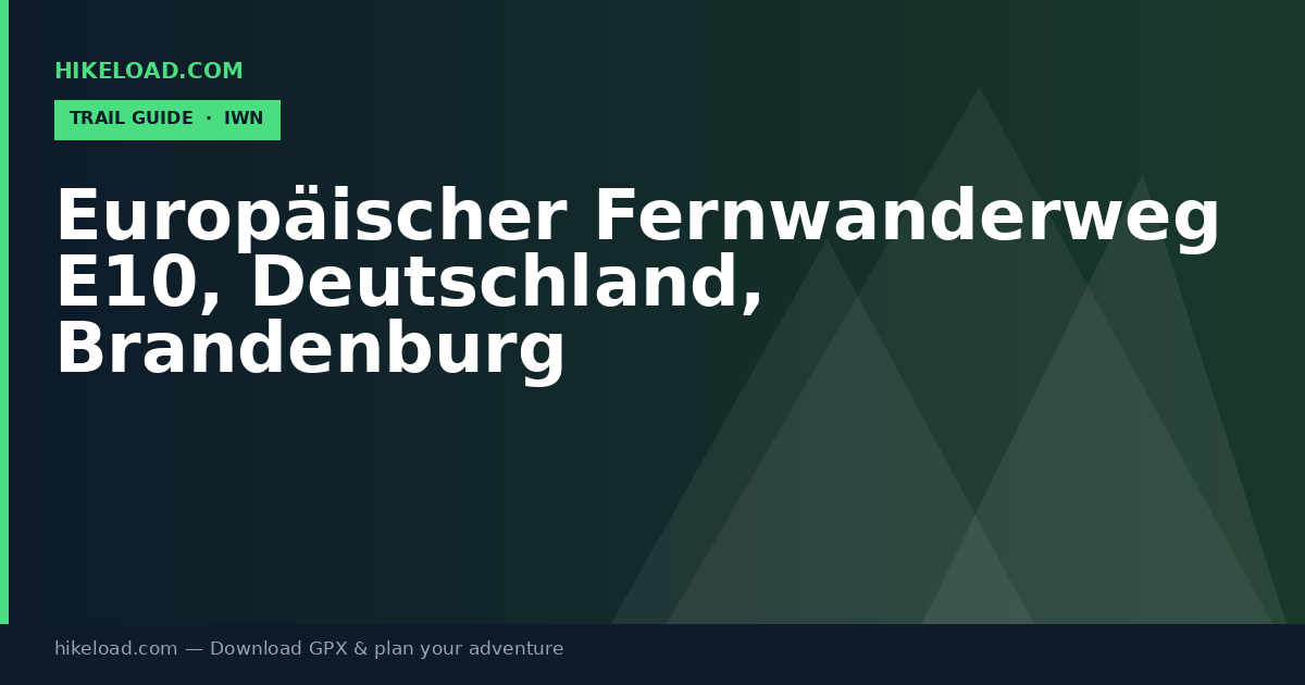 Europäischer Fernwanderweg E10, Deutschland, Brandenburg trail guide