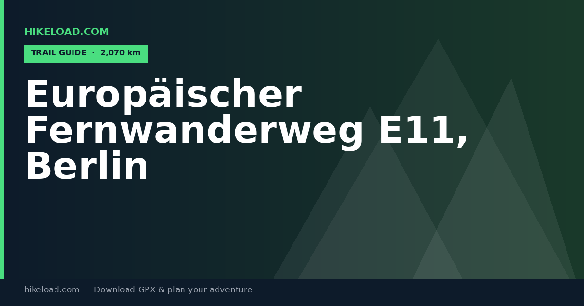 Europäischer Fernwanderweg E11, Berlin trail guide
