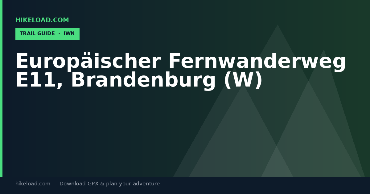 Europäischer Fernwanderweg E11, Brandenburg (W) trail guide