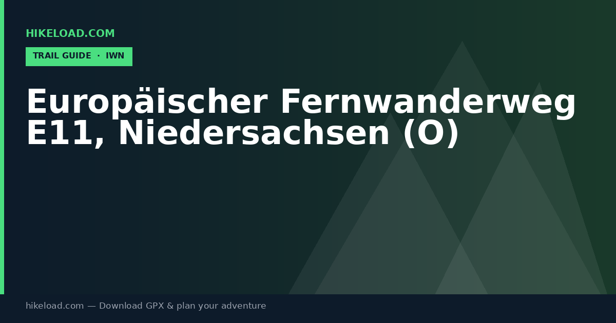 Europäischer Fernwanderweg E11, Niedersachsen (O) trail guide