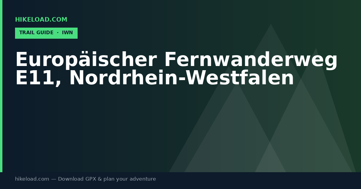 Europäischer Fernwanderweg E11, Nordrhein-Westfalen trail guide
