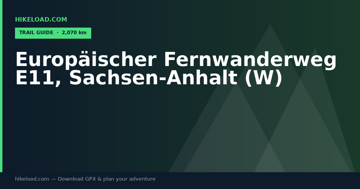 Europäischer Fernwanderweg E11, Sachsen-Anhalt (W) trail guide