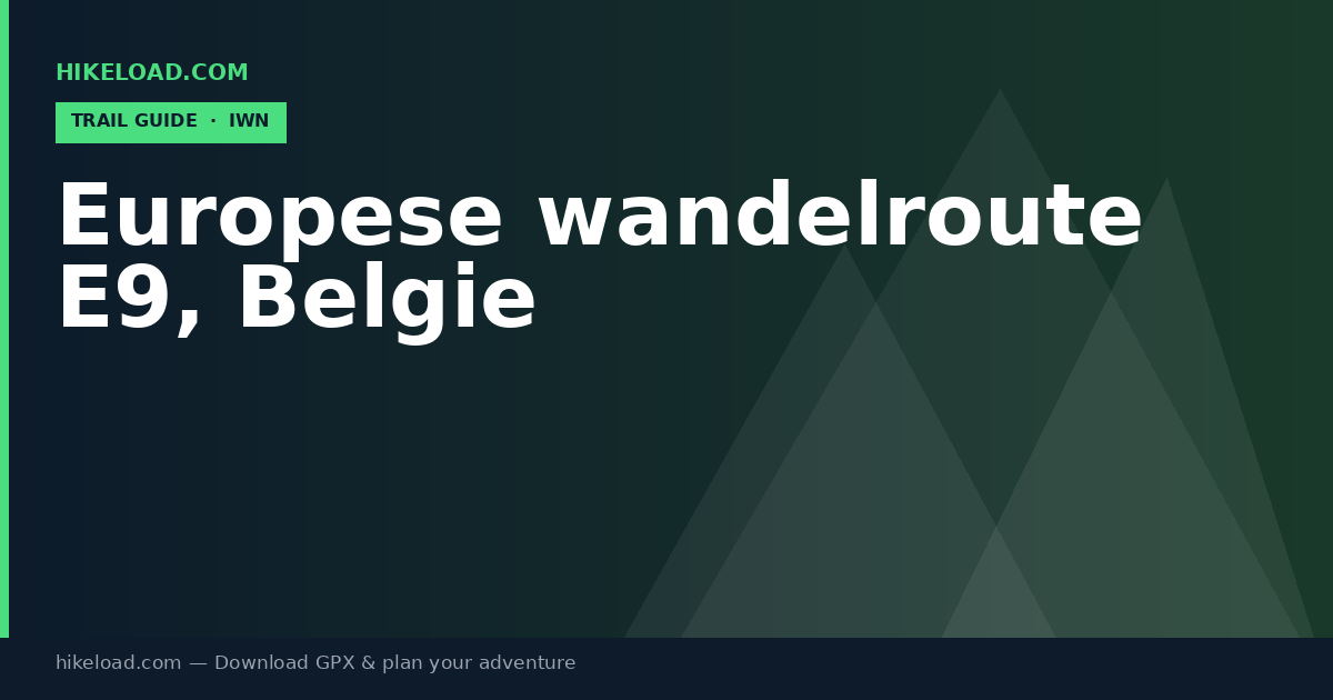Europese wandelroute E9, Belgie trail guide