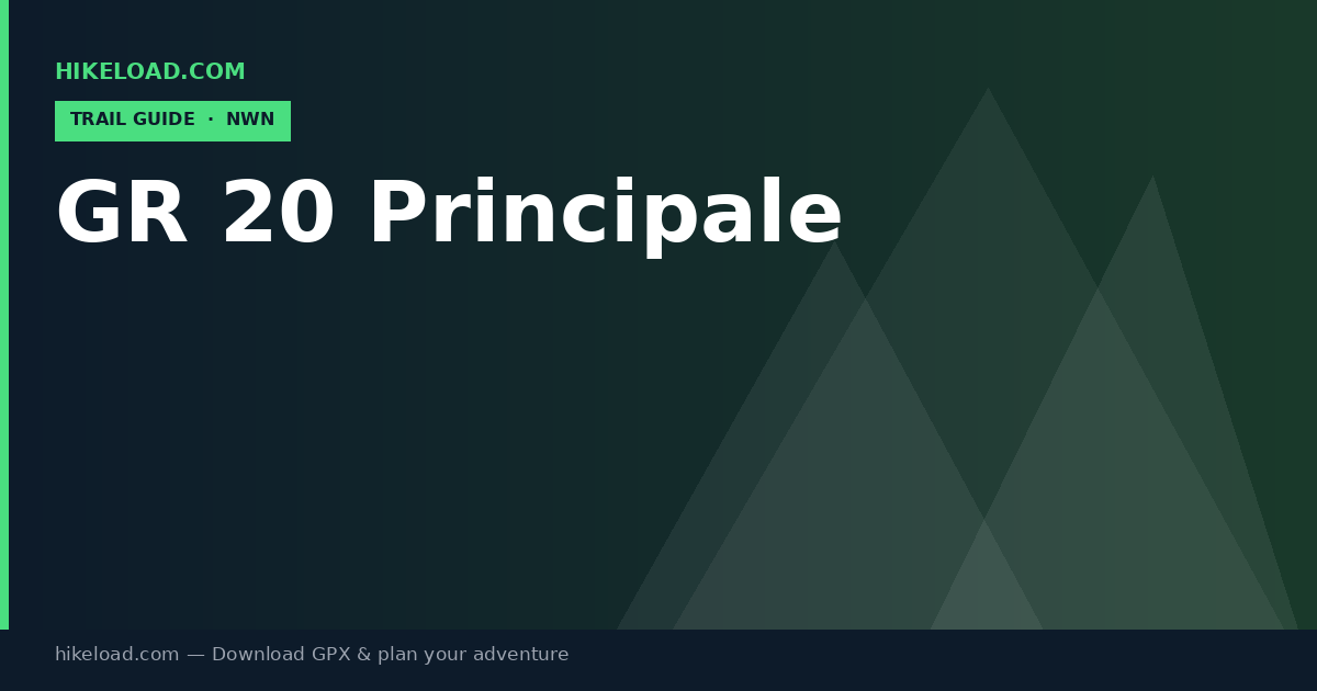 GR 20 Principale trail guide