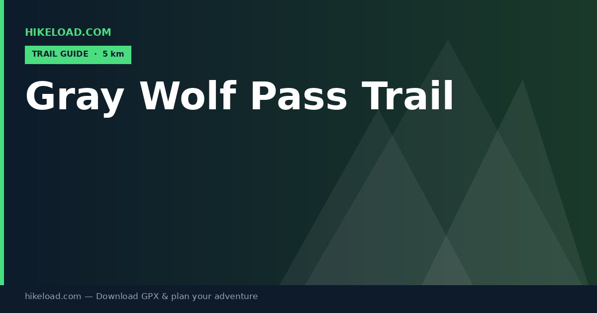 Gray Wolf Pass Trail trail guide