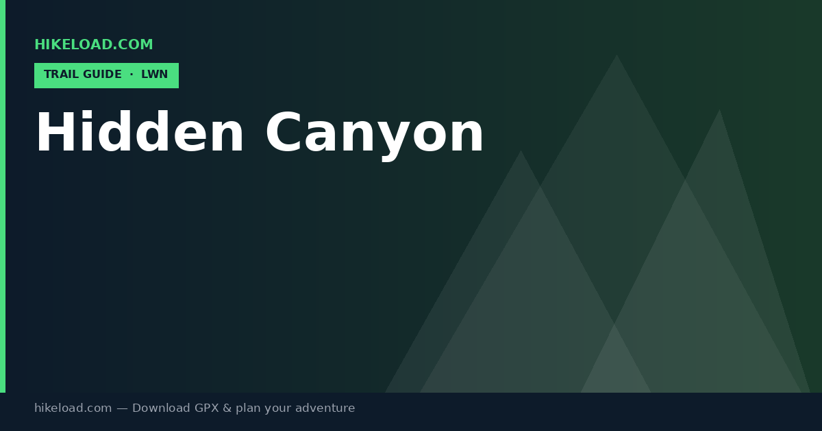 Hidden Canyon trail guide