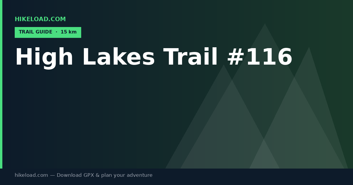 High Lakes Trail #116 trail guide