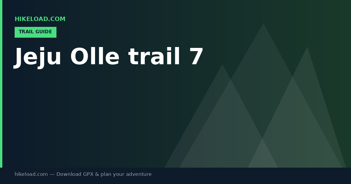 Jeju Olle trail 7 trail guide
