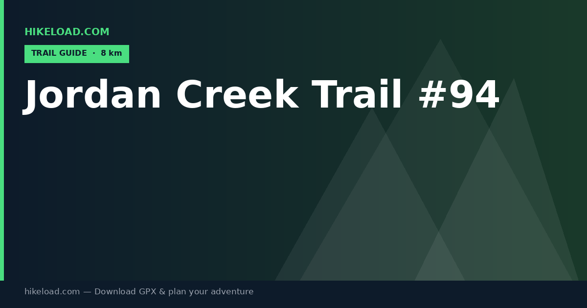 Jordan Creek Trail #94 trail guide