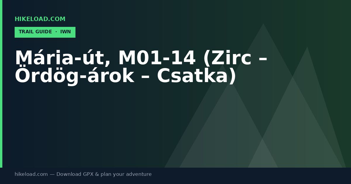 Mária-út, M01-14 (Zirc – Ördög-árok – Csatka) trail guide