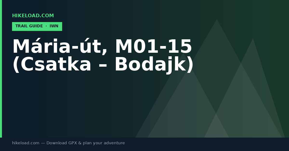 Mária-út, M01-15 (Csatka – Bodajk) trail guide