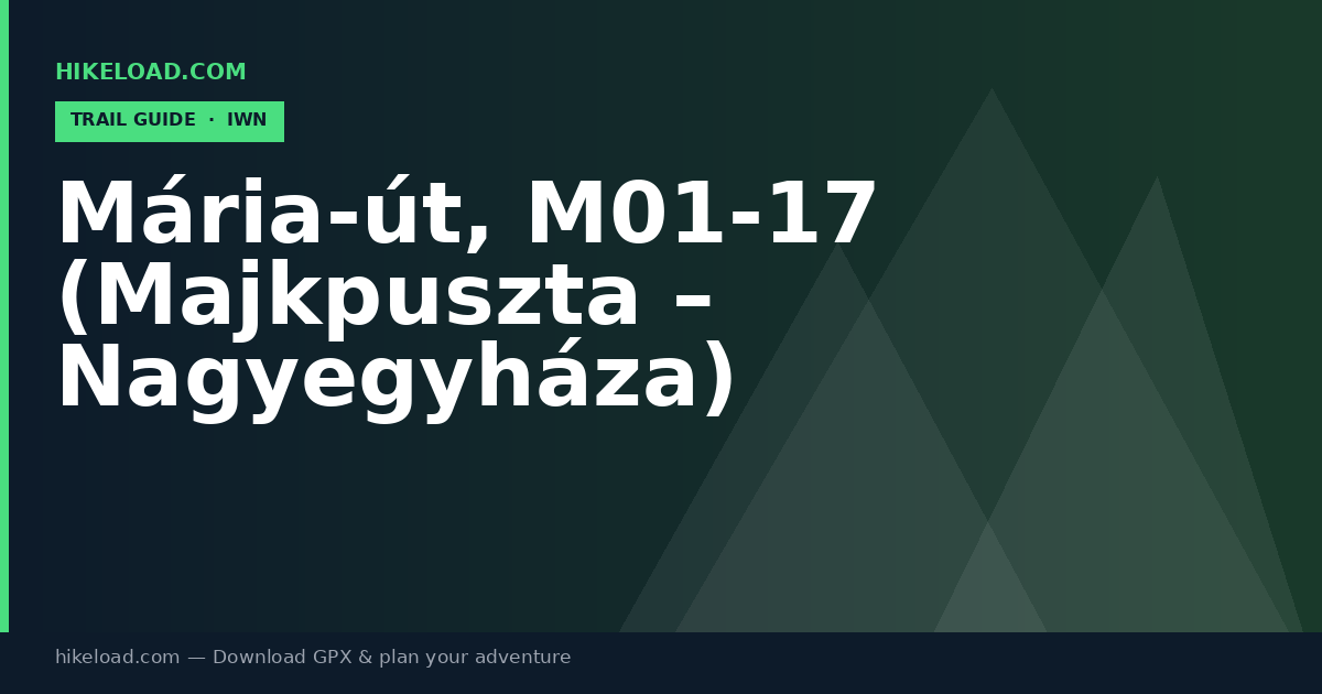 Mária-út, M01-17 (Majkpuszta – Nagyegyháza) trail guide