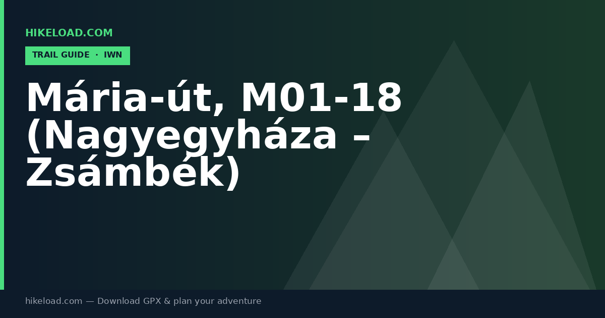 Mária-út, M01-18 (Nagyegyháza – Zsámbék) trail guide