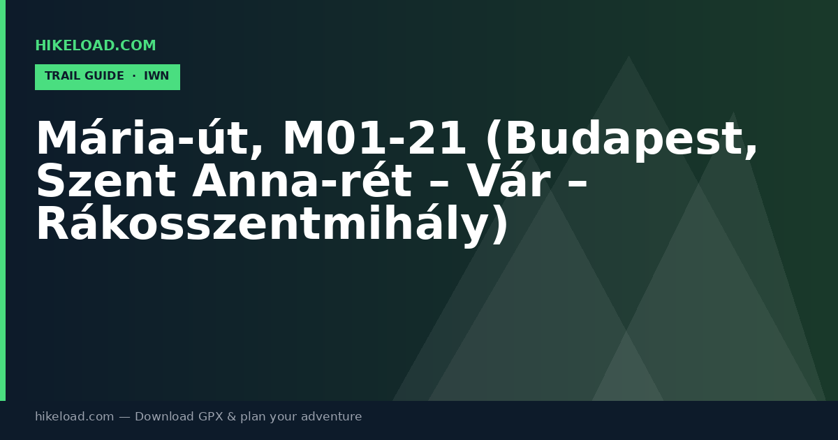 Mária-út, M01-21 (Budapest, Szent Anna-rét – Vár – Rákosszentmihály) trail guide