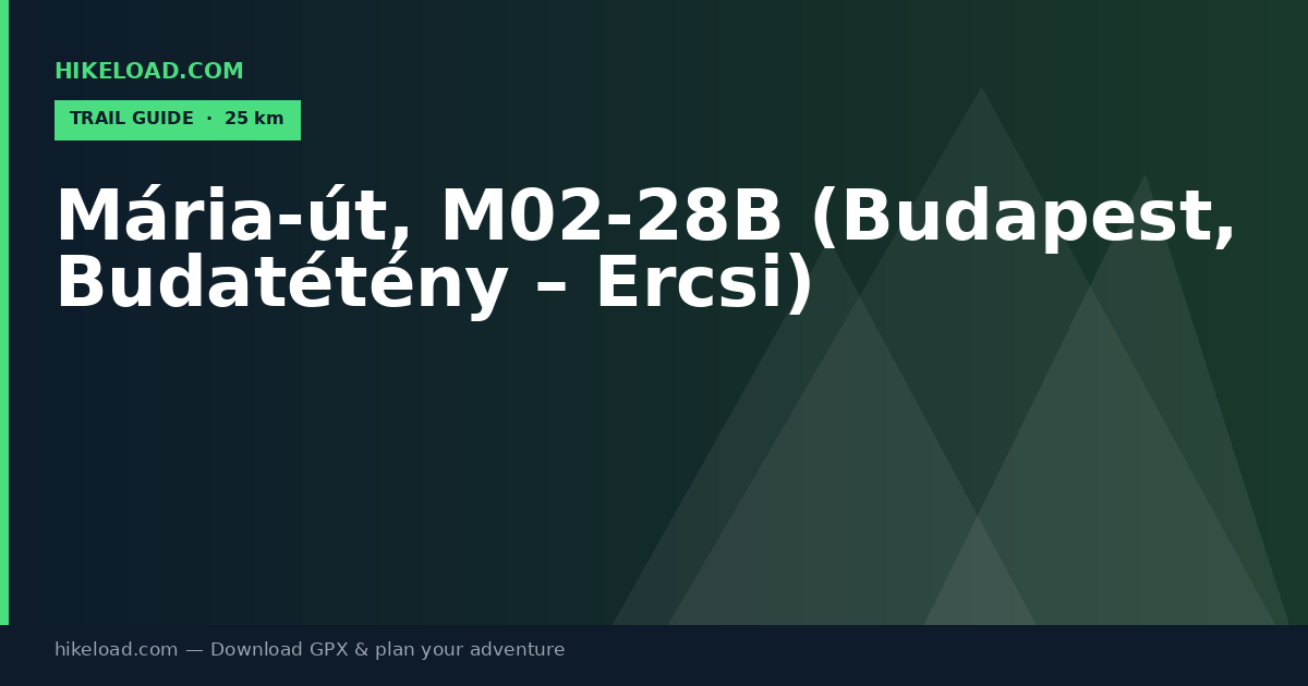 Mária-út, M02-28B (Budapest, Budatétény – Ercsi) trail guide