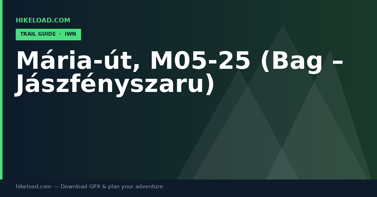 Mária-út, M05-25 (Bag – Jászfényszaru) trail guide